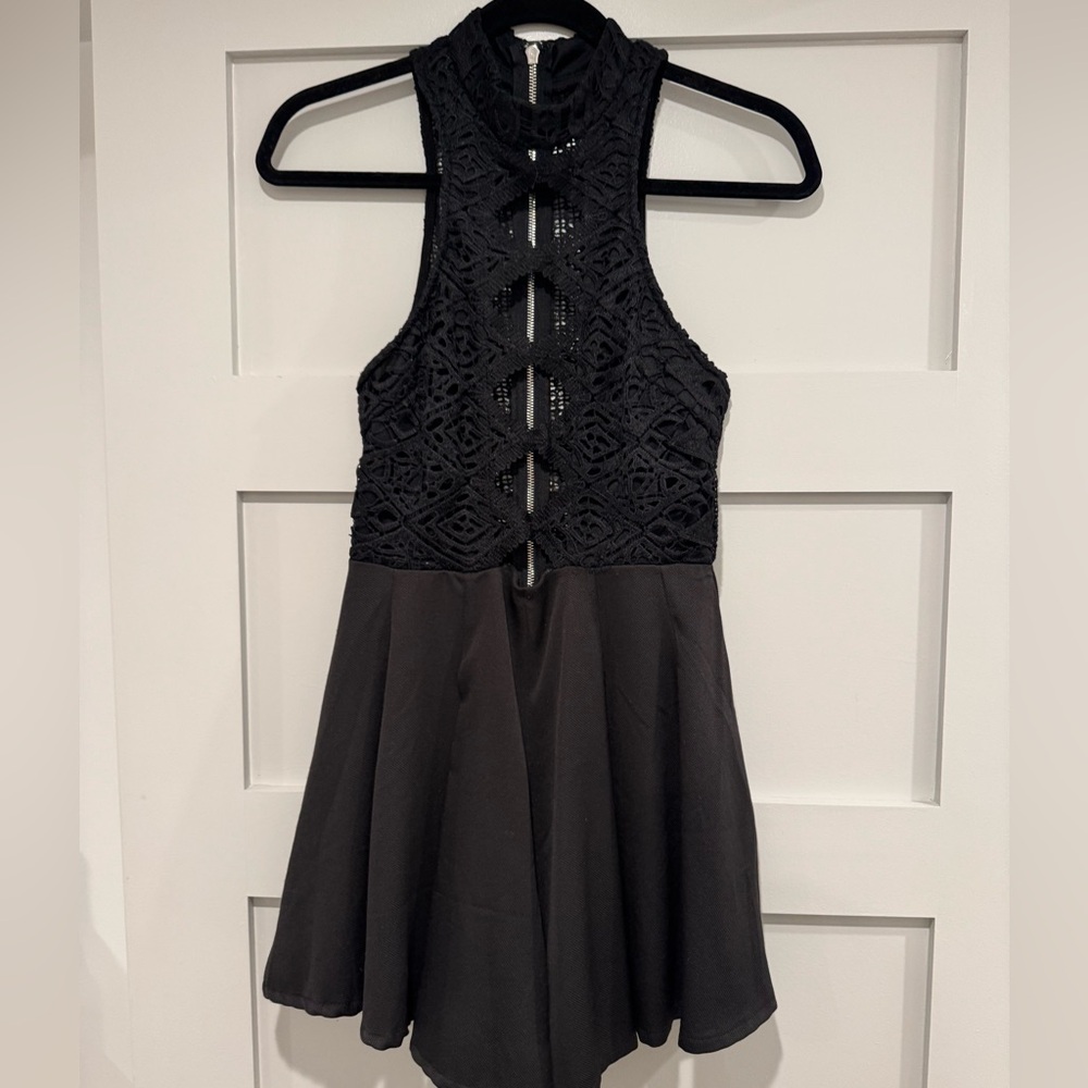 Lace front romper
